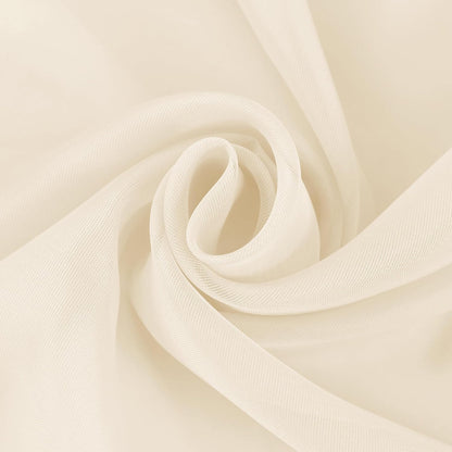 HUTO Beige Peach Sheer Window Scarf Valances for Girls Room Sheer Soft Voile Curtain Scarves for Wedding Party Canopy Bed 216 Extra Long 1 Panel
