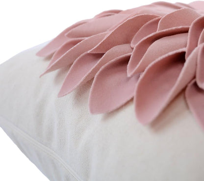 Decorative Throw Pillow Covers Handmade 3D Flower Cushion Cover Cases Accent Pillowslip Square Gift Home Sofa Car Bed Room Decor 18 x 18 Inch Rose Gold