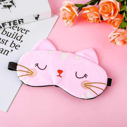 Cute Sleeping Eye Mask Cartoon Cat Blindfold Sleeping Eye Shade,Pink
