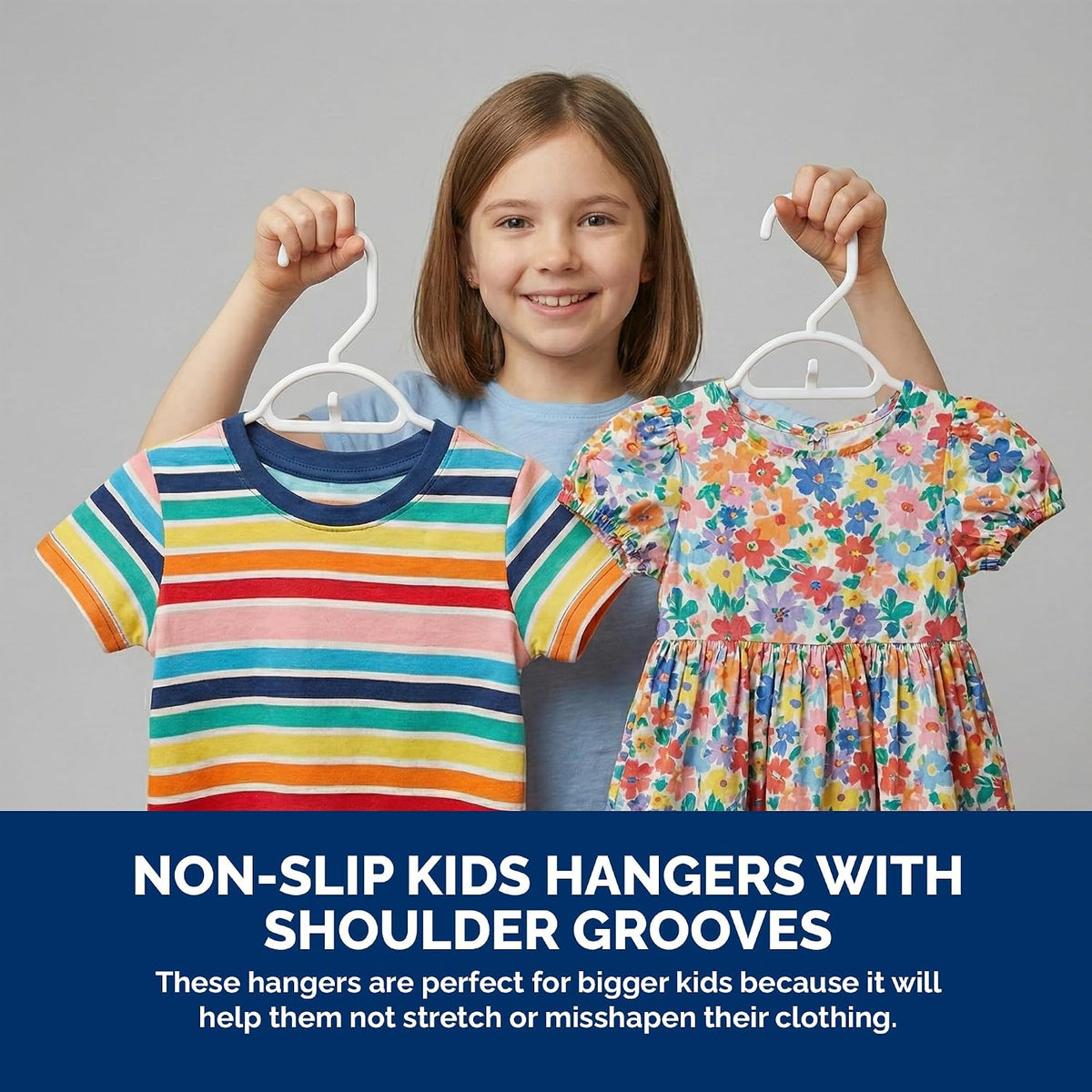 Youth Petite Hangers 30 Pack - 13 Inch Plastic Petite & Preteen Hangers for Closet, Good for Children Sizes 4 to 10, Non-Slip Infant Hangers with Shoulder Grooves | Pink