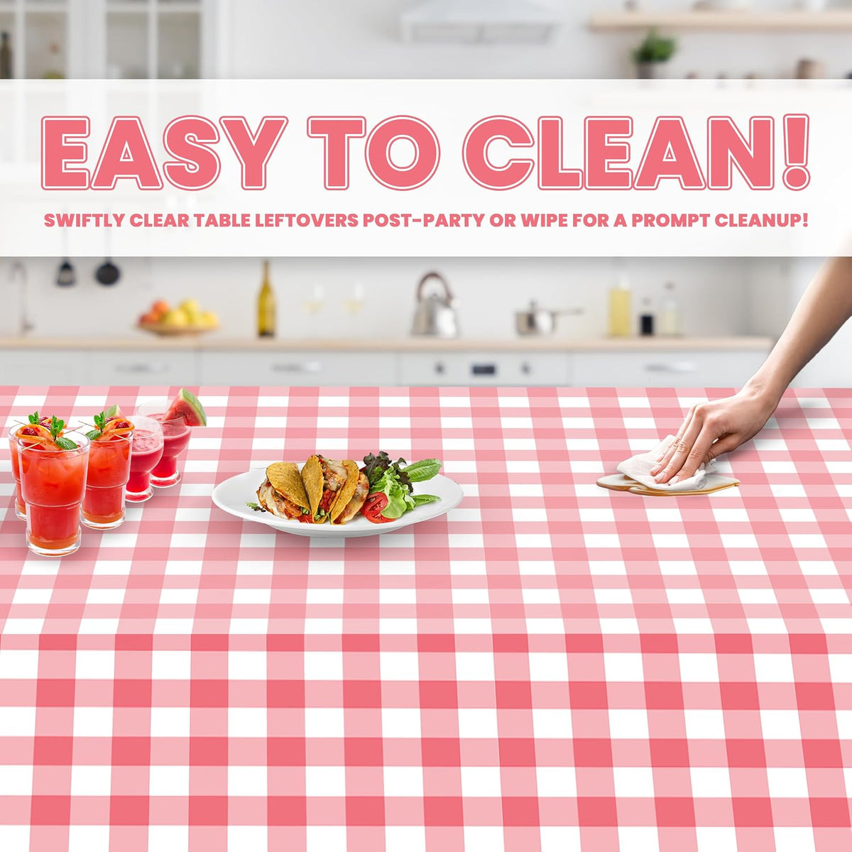 Plastic Table Cloth Disposable 12 Pack 54” x 108” Rectangle