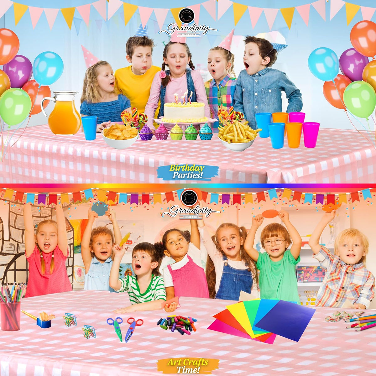 Plastic Table Cloth Disposable 12 Pack 54” x 108” Rectangle