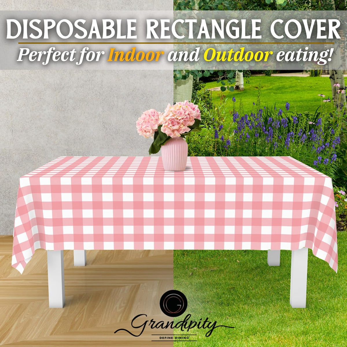 Plastic Table Cloth Disposable 12 Pack 54” x 108” Rectangle