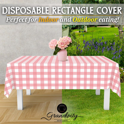Plastic Table Cloth Disposable 12 Pack 54” x 108” Rectangle