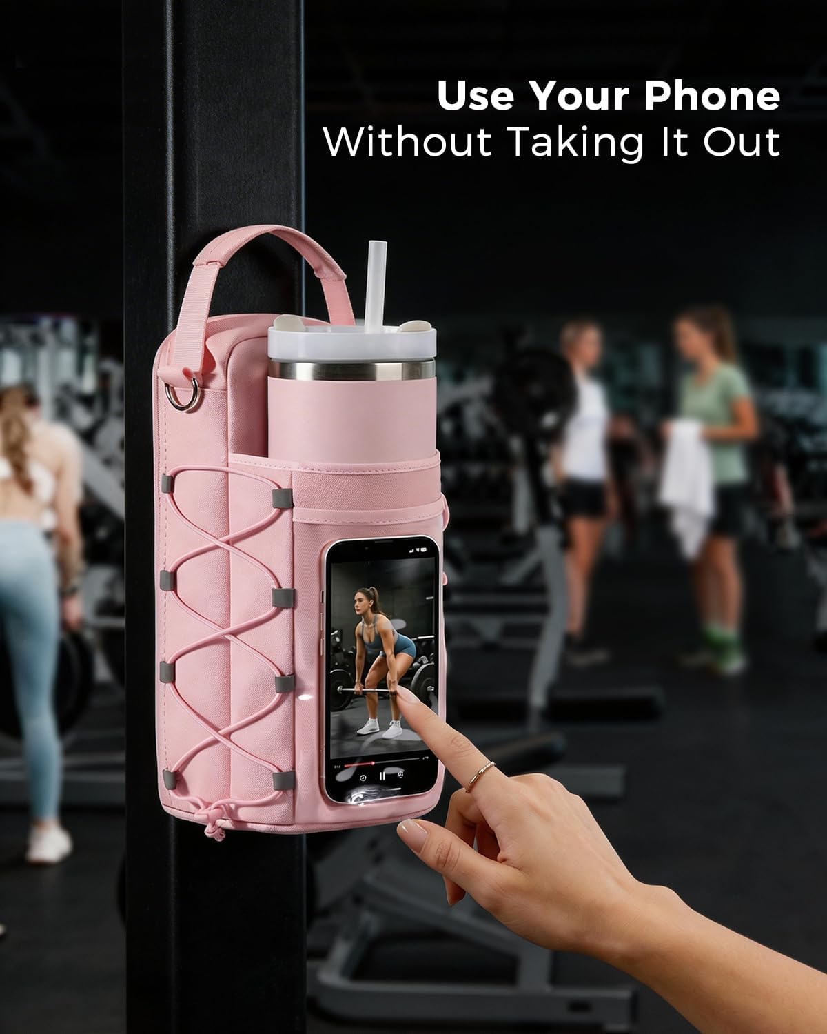 Magnetic Gym Bag for Women - Water Bottle Holder Bag Carrier