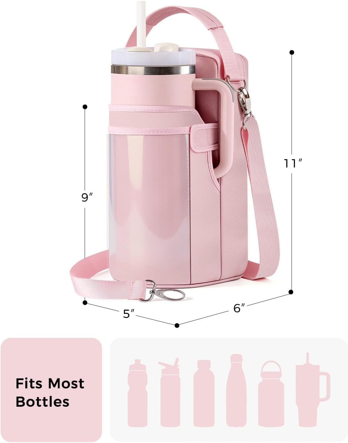Magnetic Gym Bag for Women - Water Bottle Holder Bag Carrier
