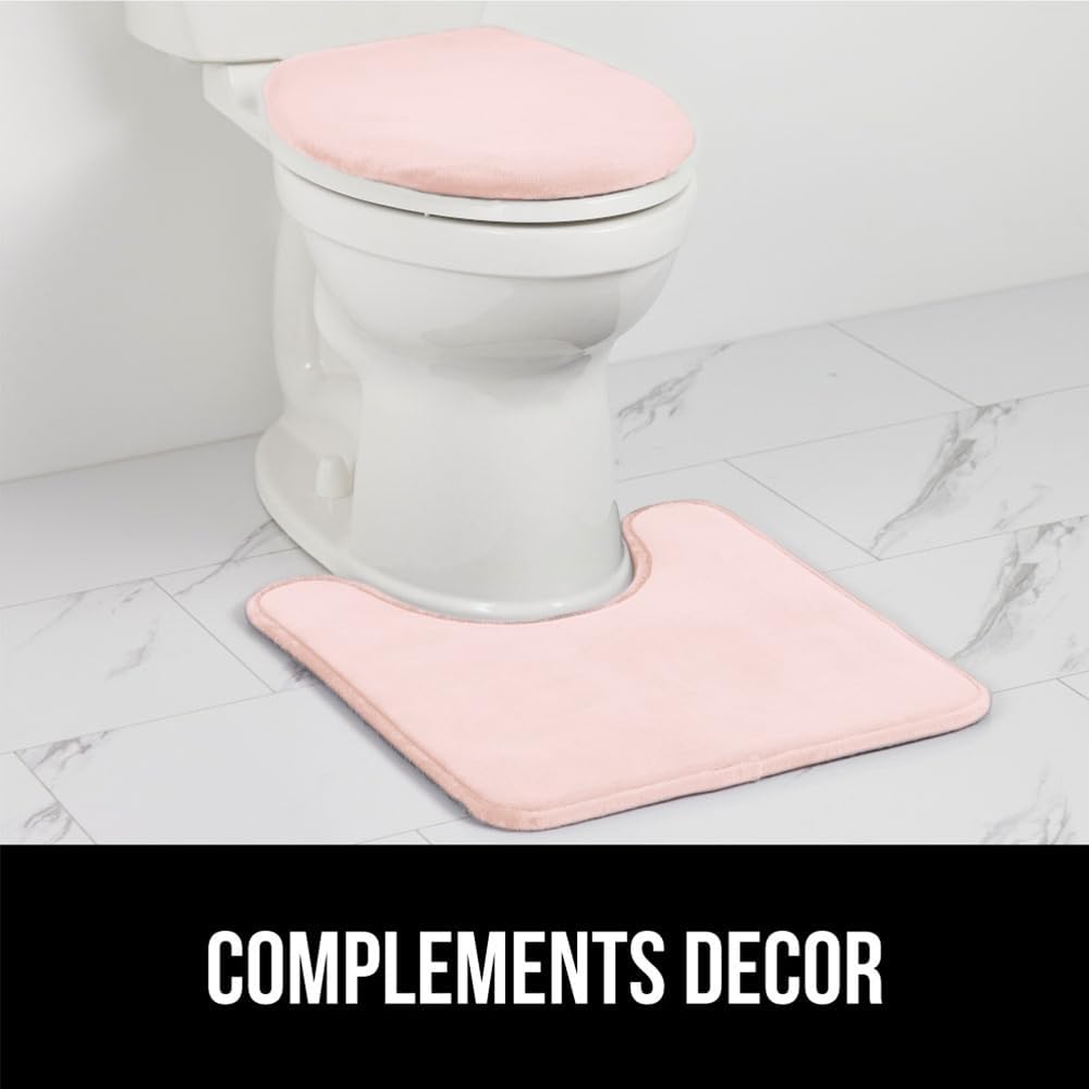 Thick Memory Foam Toilet Lid Seat Cover, 19.5x18.5 Pink