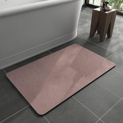 Bath Mat Rug-Rubber Backing Non Slip Quick Dry Absorbent Thin Bathroom Rugs Fit Under Door-Faux Suede Surface Bathroom Floor Mats-Shower Rug for in Front of Bathtub Shower Dusty Rose 17x27.5