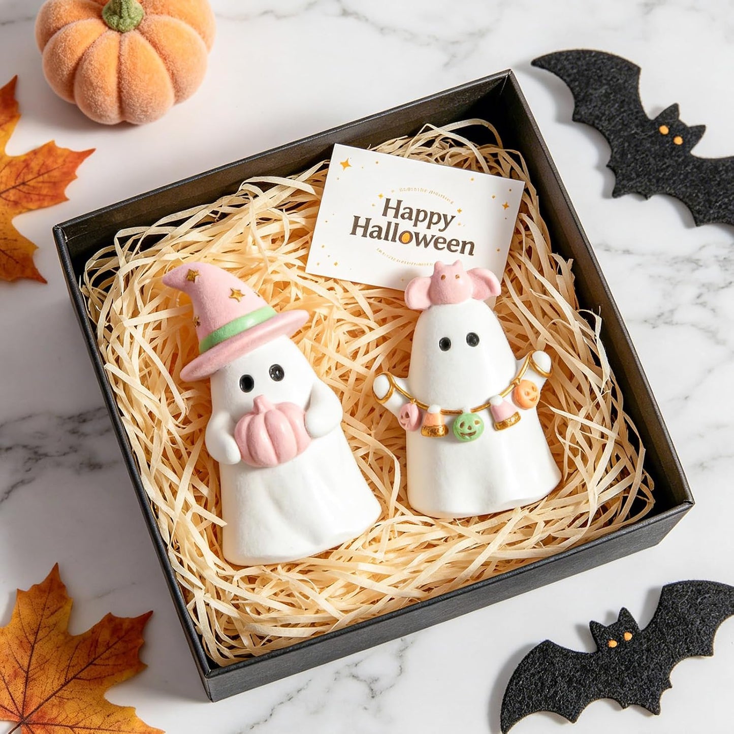 Halloween Decor Indoor, Pastel Pink Ghost Decorations for Home