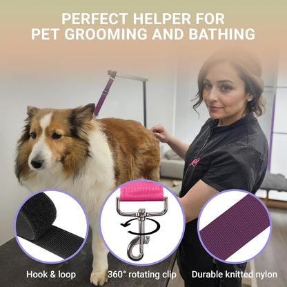 Dog Grooming Loop Extension Straps, 5 Pack Adjustable Grooming Arm Extenders for Bathing, Trimming & Drying, Grooming Table Accessories for Small Medium Large Dogs
