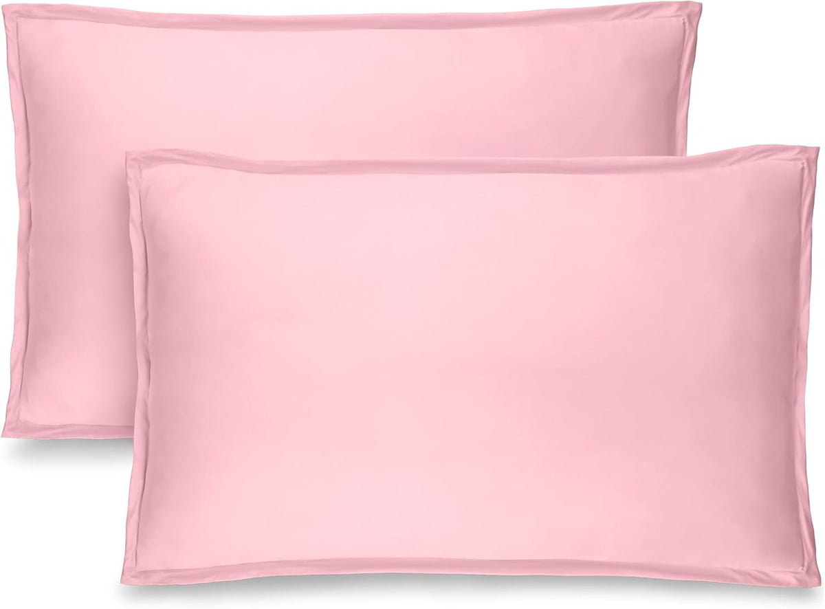 Pillow Sham Covers 1800 Ultra-Soft Set (Standard, Light Pink)