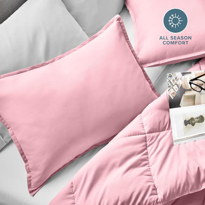 Pillow Sham Covers 1800 Ultra-Soft Set (Standard, Light Pink)