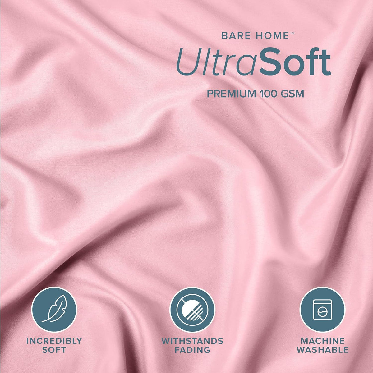 Pillow Sham Covers 1800 Ultra-Soft Set (Standard, Light Pink)