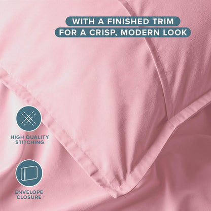 Pillow Sham Covers 1800 Ultra-Soft Set (Standard, Light Pink)
