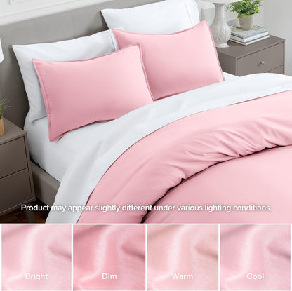 Pillow Sham Covers 1800 Ultra-Soft Set (Standard, Light Pink)