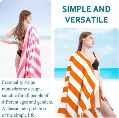 6 Packs Oversized 72X40 Inch Stripe Beach Towel Thin Terry Set Extra Large XL Big Clearance Towels Soft Swim Pool Travel Accessories Essentials Camping Adults Men Women Gift Pink