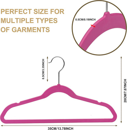 Quality Children's Plastic 30 Pack Non Velvet Non-Flocked Thin Compact Hangers Swivel Hook for Shirts Blouse Coats (Pink, 30)