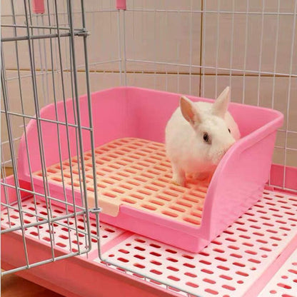 Hamiledyi Large Rabbit Litter Box Corner Bedding Box Chinchilla Toilet Trainer Square Potty Pet Pan for Adult Guinea Pig, Galesaur.Ferret and Other Animals
