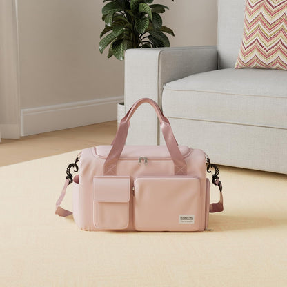 Small Gym Bag for Women, Travel Duffle Bag Carry On Weekender Bag with Shoe Compartment