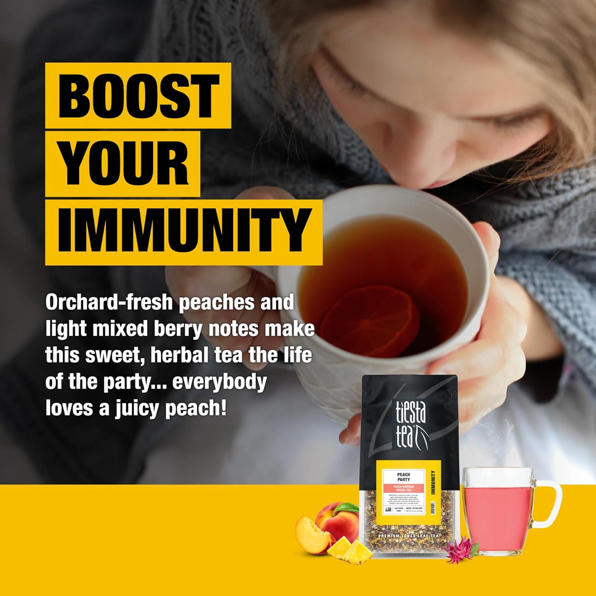 Peach Party, Peach Hibiscus Herbal Tea