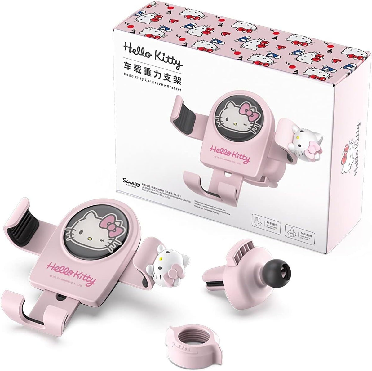 Cute Phone Mount for Car, Pink Cat Air Vent Clip Car Phone Holder Mount Fit for All Cell Phone, Pretty Car Accessories for Women and Girls