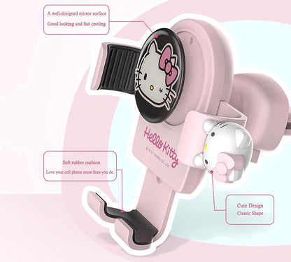 Cute Phone Mount for Car, Pink Cat Air Vent Clip Car Phone Holder Mount Fit for All Cell Phone, Pretty Car Accessories for Women and Girls