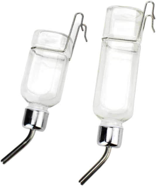 2 Pcs Pet Cage Water Bottle No Drip Small Animal Water Bottle, Hanging Waterer for Rabbit, Guinea Pig, Hedgehog, Squirrel, Rat, Chinchilla, Hamster Dispenser Bottle