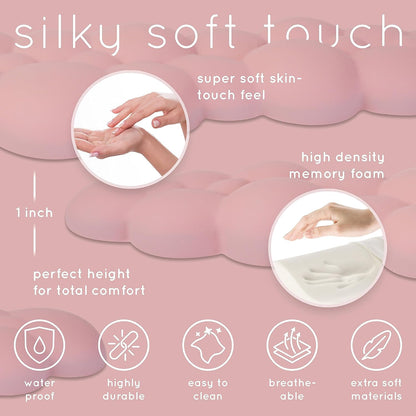Pink Cloud Keyboard Wrist Rest – Qloud Pink Wrist Rest for Computer Keyboard and Mouse, Ergonomic Memory Foam Wrist Pad with Non-Slip Base, Includes Cloud Mouse Pad