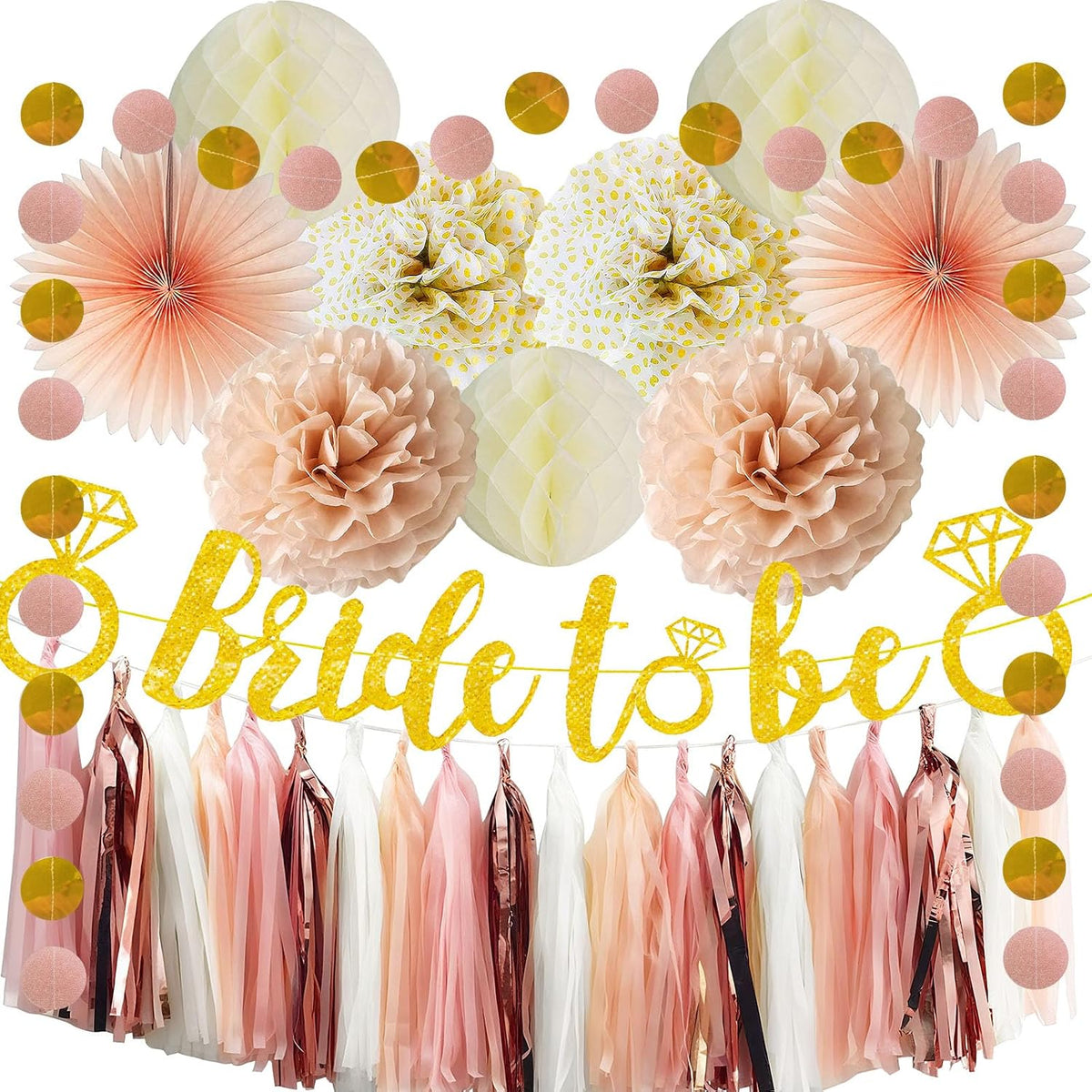 Bride To Be Decoration Rose Gold Bachelorette Party & Wedding Shower Decor