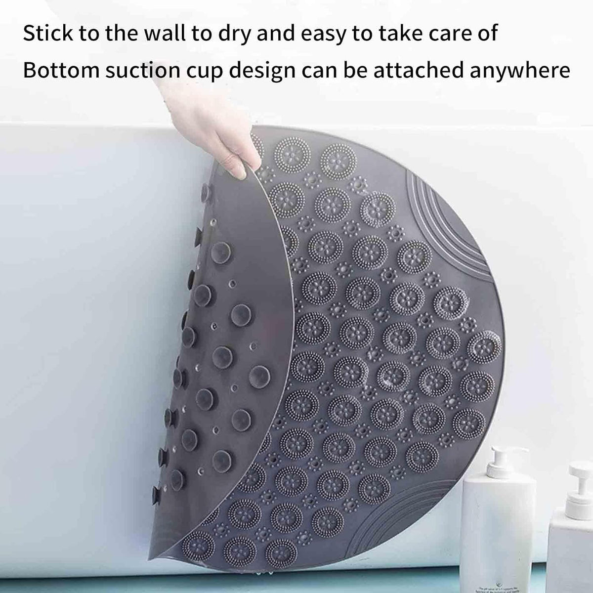 Bath Mat Bath Mats for Bathroom Mat Non Slip Bathmat Shower Outside Rug Round Bottom High Adsorption Suction Cup Washable Large Hole Drain (Pink,30x30cm)