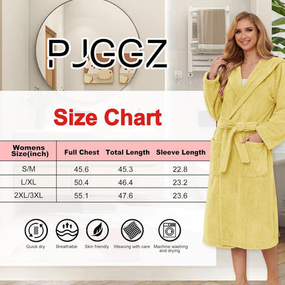 Hooded Bathrobes for Women, Soft Long Towel Robes for Women - Quick Dry yet Warm