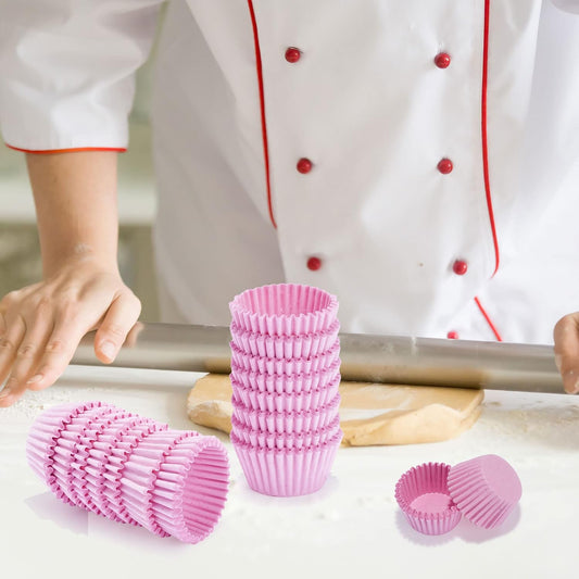 1 Inch Super Mini Cupcake papers Liners Baking Cups 1000 Pack Muffin Lining Wrappers, Pink