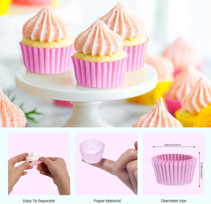 1 Inch Super Mini Cupcake papers Liners Baking Cups 1000 Pack Muffin Lining Wrappers, Pink
