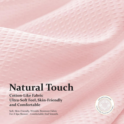 Waffle Shower Curtain 256 GSM Heavy Duty Fabric 72"x72" Pink