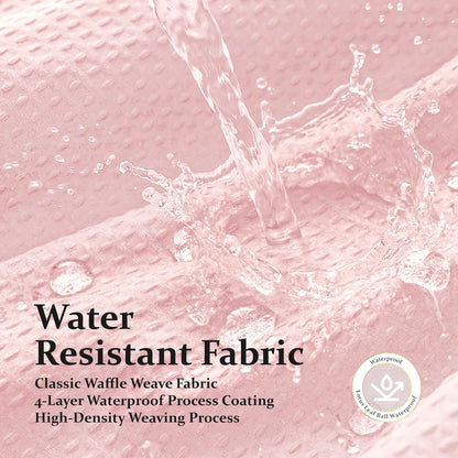 Waffle Shower Curtain 256 GSM Heavy Duty Fabric 72"x72" Pink