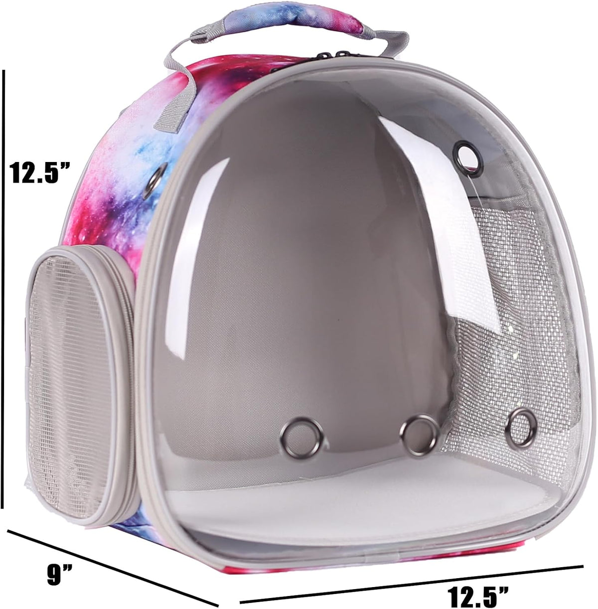 Bunny Carrier Backpack with Space Capsule Clear Bubble Window - Portable Small Animal Backpack Travel Pet Carrier Galaxy for Guinea Pig Rabbit Bearded Dragon Rat Lizard Hamster (Galaxy Pink)