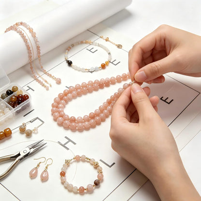 120Pcs 6mm Natural Peach Moonstone Smooth Round Beads for Jewlery Making