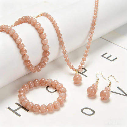 120Pcs 6mm Natural Peach Moonstone Smooth Round Beads for Jewlery Making