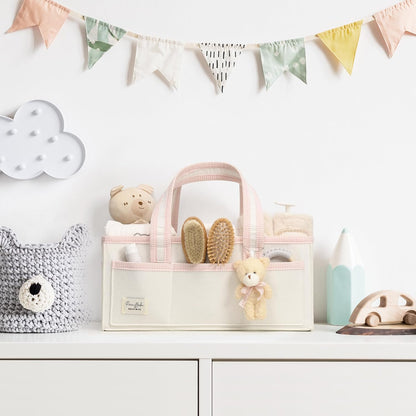 Baby Diaper Caddy Organizer, XL Baby Basket Shower Gift Caddy, Portable Felt Changing Table Basket, Nursery Storage Bin, Newborn Boy and Girl Essentials for Registry, Car Diaper Organizer