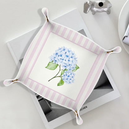 Pink Hydrangea Floral Jewelry Valet Tray for Women,Hydrangea decor