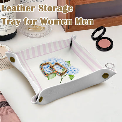 Pink Hydrangea Floral Jewelry Valet Tray for Women,Hydrangea decor