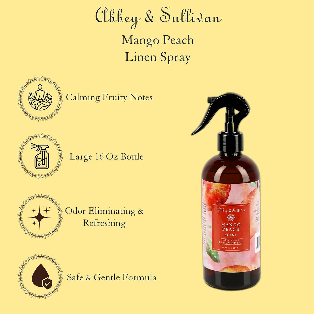 Linen Spray, Mango Peach, 16 oz