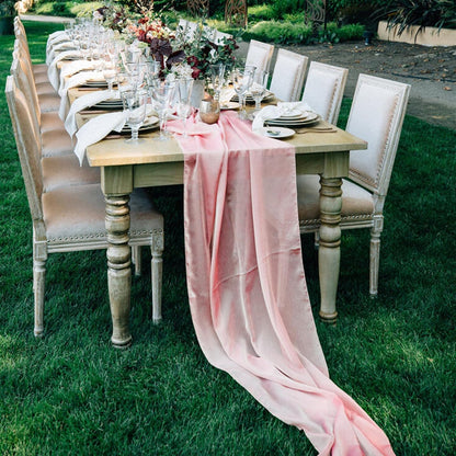 10 Pack 10ft Baby Pink Chiffon Table Runners Wedding Table Runner Sheer Romantic Tulle Table Runner for Christmas Wedding Bridal Tea Party Baby Shower Birthday Party Table Decorations(120 x 12 in)