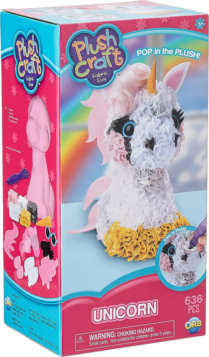 THE FACTORY LIMITED 10027964 Plush Craft 3D Unicorn, 5" x 4" x 10", Pink/White/Yellow/Grey