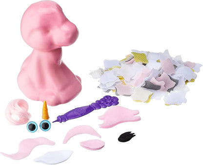 THE FACTORY LIMITED 10027964 Plush Craft 3D Unicorn, 5" x 4" x 10", Pink/White/Yellow/Grey
