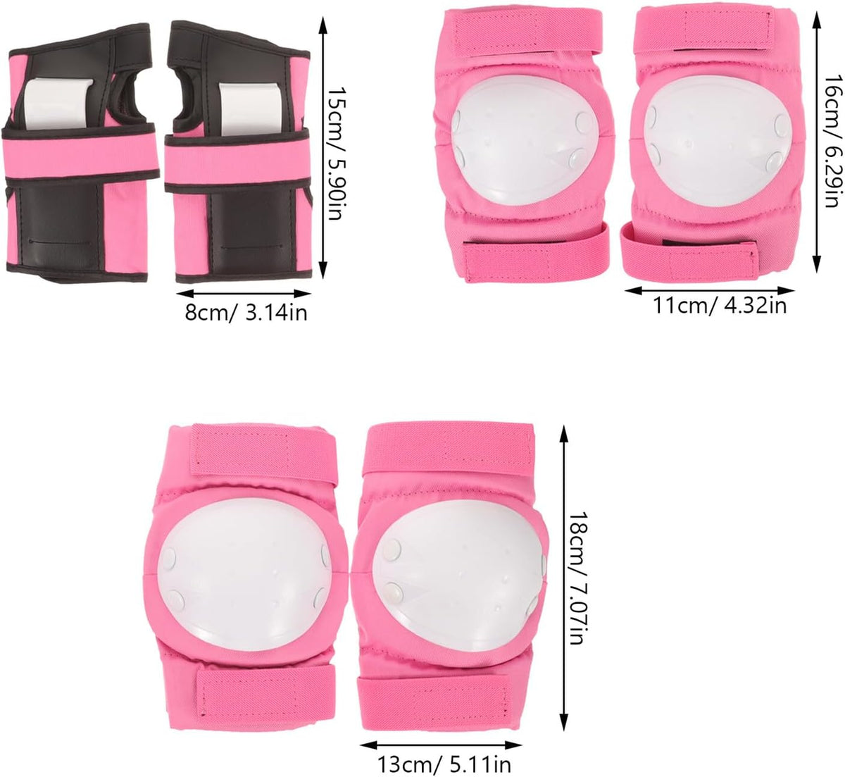 Protective Gear Set with Knee Pads and Wrist Guards for Roller Skating and Scooter Riding, Pink Size S Suitable Under 35kg, Sports Joint Protector for Skating and Outdoor