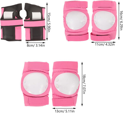 Protective Gear Set with Knee Pads and Wrist Guards for Roller Skating and Scooter Riding, Pink Size S Suitable Under 35kg, Sports Joint Protector for Skating and Outdoor
