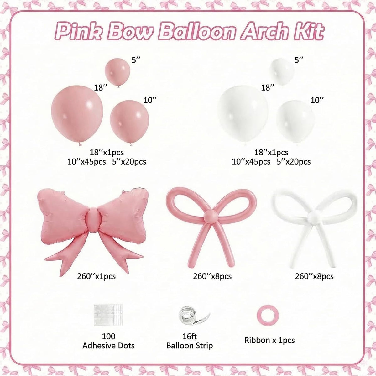 She’s Tying The Knot Bridal Shower - Pink Bow Bachelorette Party Decorations, She’s Tying The Knot Bridal Shower Decorations, Bride to Be Decorations, Pink Bow Balloon Arch Kit for Bachelorette Party