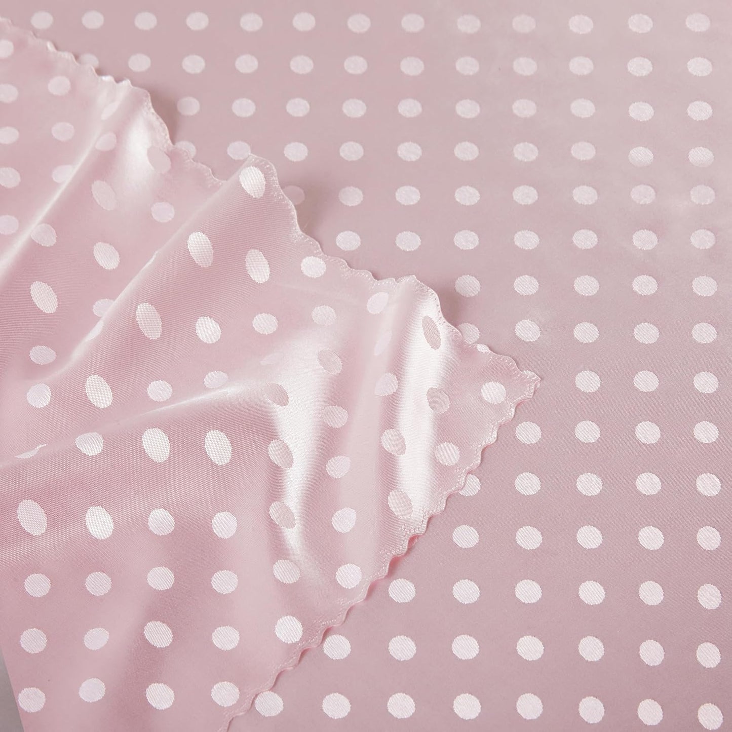 Blush Pink Satin Napkins Set Of 12，Blush Pink Polka Dots Satin Napkins Square 17 x 17 Inches for Wedding Dinner Birthday Easte Party Supplies
