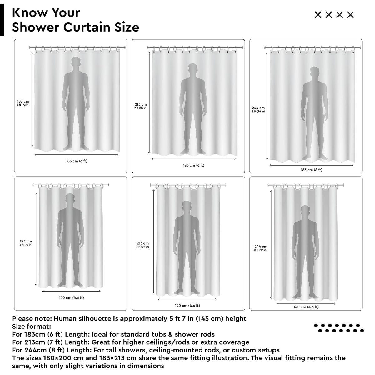 Shower Curtain, Waterproof & Heavy Duty 72"x 84"